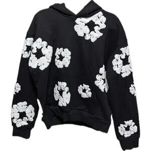 Denim Tears Men's Black and White Hoodie Medium